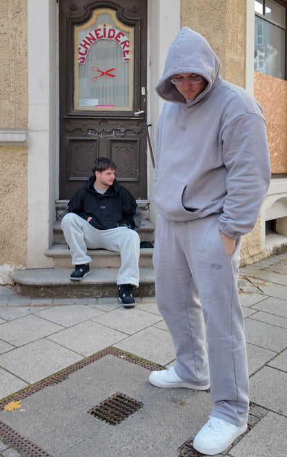 Solid Grey Open Leg Jogger
