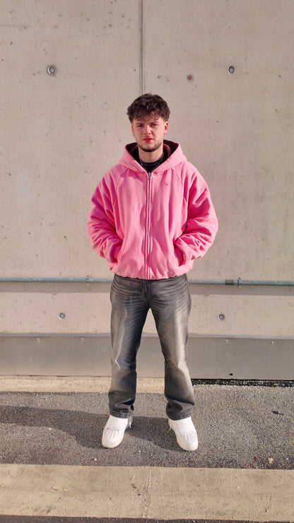 Pink-Mocha Reversible Zipper